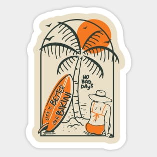 Life Is Better In A Bikini Summer Beach Sticker